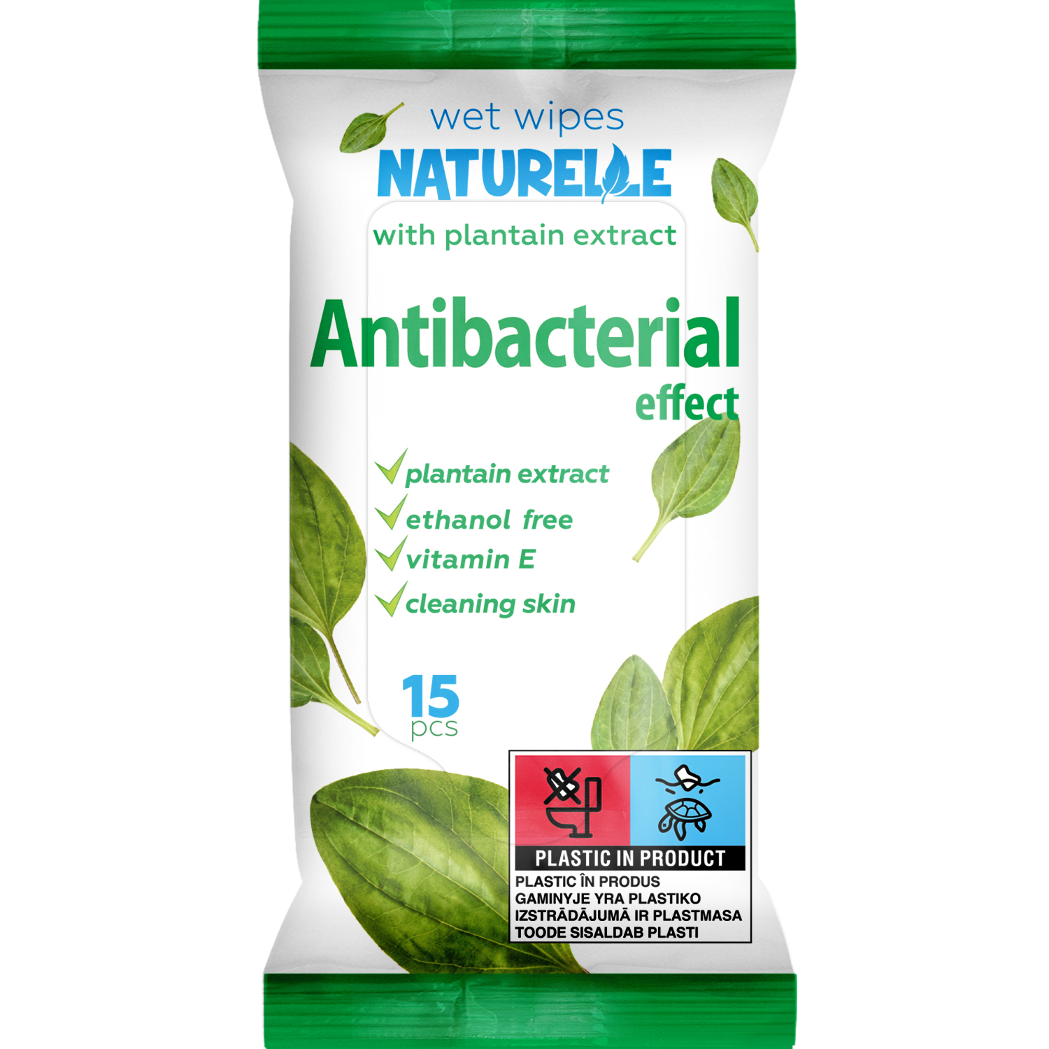 СВ антибак ефект і подорожник ТМ NATURELLE, 15 шт